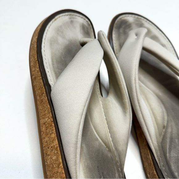 Rag & Bone Parque Thong Recycled Neoprene Flip Flop Sandals Off White Cork Sole - Picture 9 of 13